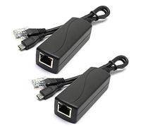 ANVISION 2-Pack 5V 2.4A PoE Splitter, Micro USB IEEE 802.3af Compliant, for Dropcam or Raspberry Pi, IPC, IP Camera and more