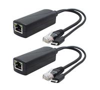ANVISION 2-Pack 5V PoE Splitter, USB Type C, 48V to 5V 2.4A, IEEE 802.3af Compliant