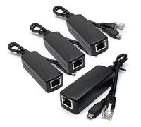 ANVISION 4-Pack 5V 2.4A PoE Splitter, Micro USB, 10/200Mbps, IEEE 802.3af Compliant for Dropcam or Raspberry Pi, IPC, IP Camera and more