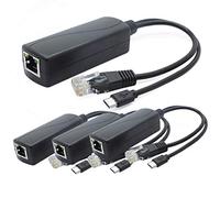 ANVISION 4-Pack 5V 2.4A PoE Splitter, Micro USB Plug, IEEE 802.3af Compliant, for IP Camera, Raspberry Pi and more