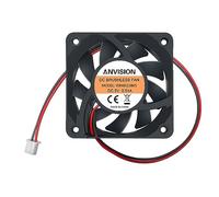 ANVISION 60mm x 15mm DC 5V Brushless Cooling Fan, Dual Ball Bearing, 2 Pin