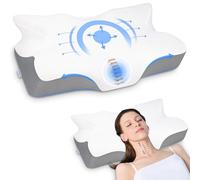 Anvo Cervical Neck Pillow for Neck and Shoulder Pain - Memory Foam Neck Pillows for Pain Relief Sleeping, Side Sleeper Pillow, Contour Orthopedic Firm Pillow for Back Stomach Sleeper - Blue (AN-P06)