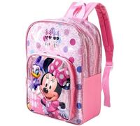 Anw Performance Kids Character Deluxe Backpack - Lightweight School Bag for Boys & Girls, Durable Polyester, Spacious Compartments, Adjustable Padded Straps (Deluxe Minnie Mouse)