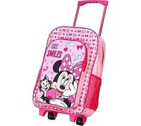 Anw Performance Kids Character Deluxe Trolley Backpack with Wheels - Lightweight Rolling School Bag for Boys & Girls, Durable Travel & School Suitcase Backpack for Toddler (Deluxe Minnie Mouse)