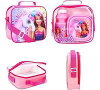 Anw Performance Kids Character Lunch Box Set - Insulated Lunch Bag with Matching Food Container & Bottle, BPA-Free, Leak-Resistant, Reusable School Lunch Set for Boys & Girls (Barbie)