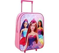 Anw Performance Kids Characters Trolley Backpack | School Rolling Bag for Boys & Girls with Adjustable Handle & Smooth Wheels | Cartoon Character Trolley Bag Standard (Standard Barbie and Friends)