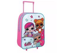 Anw Performance Kids Characters Trolley Backpack | School Rolling Bag for Boys & Girls with Adjustable Handle & Smooth Wheels | Cartoon Character Trolley Bag Standard (Stanadard LOL Surprise Blue)
