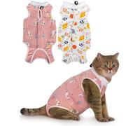 ANWA 2 Pack Cat Recovery Suit - Breathable Cat Onesie for Cats After Surgery Female, Kitten Surgery Recovery Suit Female Abdominal Wound
