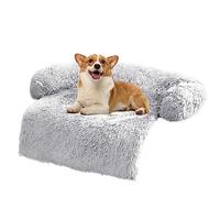ANWA Soft Plush Dog Sofa Bed - Furniture Protector Cover Mat, Washable Couch Cushion 95x95x16cm