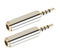 Anwangda 2.5mm Male to 3.5mm Female Adapter, 2Pcs Headphone Jack Adapter, 4-Pole Stereo Audio Converter Jack Aux Plug for Smartphones, Headphone, Microphone