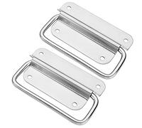 Anwangda 2Pcs Lifting Box Handle Folding Handle, Anti-rust, Durable, Heavy Duty Furniture Hardware Chest Handle for Wardrobes, Drawers, Cabinets, Shoe Cabinets, Bookcases(size:L)