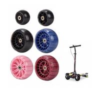 ANWEALTH 2 Pack Scooter Replacement Wheels 90mm 80mm 115mm 135mm Light-Up Flashing Scooter Wheels Push Scooter (Black,90mm)