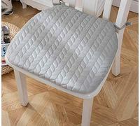ANWEALTH Indoor Seat Cushion Chair Pads Dining Chair Cushion with Ties Non-Slip Rubber Back U Shaped Seat Cushion Washable Cover Tufted Patio Chair Pads,17 X 16 Inch (Grey)