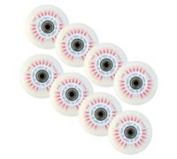 ANWEALTH Inline Skate Replacement Wheels Outdoor & Indoor 8-Pack LED Inline Skate Wheels 90A Freestyle Brake Wheels with Bearings Core Replacement Light Up Pulley,B,100mm