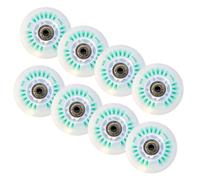 ANWEALTH Inline Skate Replacement Wheels Outdoor & Indoor 8-Pack LED Inline Skate Wheels 90A Freestyle Brake Wheels with Bearings Core Replacement Light Up Pulley,D,100mm