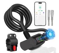 Anweller Fingerprint Bike Lock with Keys, 4.92 Feet Cycle Cable Lock Bicycle Lock Heavy Duty Anti Theft Waterproof with Mounting Bracket, Cable Lock for Bicycle,Scooter, Gate, Door