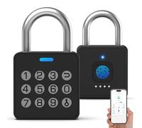 Anweller Fingerprint Locker Lock with Code, Combination Padlock Smart Fingerprint Padlock Biometric Keyless Combo Lock Waterproof for Outdoor Fence Gate Shed Gym School Locker Storage