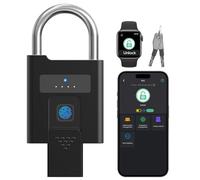 Anweller Fingerprint Padlock,Heavy Duty Padlock with Keys,Smart Padlocks Waterproof Bluetooth App Control,Outdoor Gate Lock for Fence, Shed, Storage,Gym Locker,Container