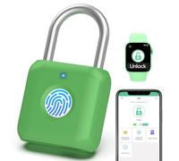 Anweller Fingerprint Padlock,Smart Padlock,Locker Lock,Combination Lock,Fingerprint Lock with APP Unlock,USB Rechargeable,Suitable for Gym Locker,Locker,School,Door,Shed,Toolbox,Storage(Green)