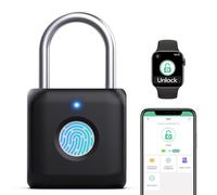 Anweller Gym Locker Padlocks Fingerprint Smart Padlock Bluetooth AAP Control,USB Rechargeable Biometric Padlock for Gym Locker,School,Locker,Toolbox,Luggage(Black)