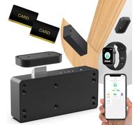 Anweller Smart Cabinet Lock,Smart Cupboard Locks for Children,Hidden RFID Bluetooth Drawer Locks,Baby Proofing Child Safety Cupboard Locks for Liquor Cabinet Drawer Cupboard Desk Dresser Adults Black