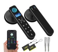 Anweller Smart Door Lock with Display Screen, Biometric Fingerprint Door Lock with Code Keypad APP Keyless Entry Smart Lock Door Handle for Bedroom Home Hotel Office Apartment