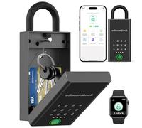 Anweller Smart Key Lock Box with Code,Bluetooth Fingerprint Lock Box APP Control,Electronic Dital Lock Box,Larger Waterproof Key Lock Box Wall Mount for House Realtor Office Warehouse Airbnb