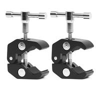 Anwenk Super Clamp w/ 1/4"-20 and 3/8"-16 Thread for Cameras, Lights, Umbrellas, Hooks, Shelves, Plate Glass, Cross Bars,Photo Accessories and More (2 Pack)