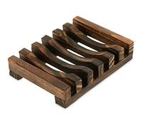Anwenk Wooden Soap Dish Soap Saver Holder Tray for Bathroom Shower Rectangular Kitchen Drainer Hand Craft for Soap,Sponges and More (1Pack)