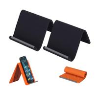 anwhriet 2026 New Portable Flexible Silicone Phone Stand, Foldable Silicone Aluminum Phone Holder, Ergonomic Holder for Tablet Laptop Desk 2pc Black