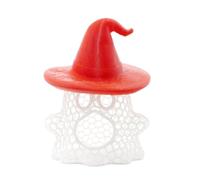 anwhriet Betta Hammock Floating Betta Cave, Halloween Theme Aquarium Feeding Ring Fish Hideout, 3D Printed PLA Fish Tank Accessories for Small Fishes Bubble Nesting Rest Red