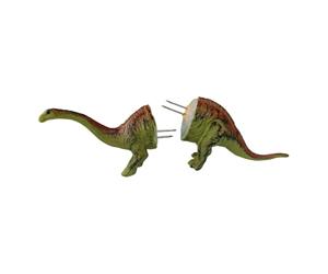 anwhriet Cobs Corn Cob Holders - Dinosaur Shaped Corn on the Cob Storage Holder, Funny Corns Holders with Stainless Steel Forks for BBQ & Picnics, Kitchen Gadget for Corns Lovers Brontosaurus