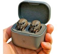 anwhriet Cute Animal Shaped Earbuds - Novelty 3D Frog Eagle Zebra Wolf Lion Animal Wireless Earbuds with Charging Case, Deep Bass, for Teens Adults E