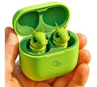anwhriet Cute Animal Shaped Earbuds - Novelty 3D Frog Eagle Zebra Wolf Lion Animal Wireless Earbuds with Charging Case, Deep Bass, for Teens Adults F