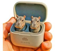 anwhriet Cute Animal Shaped Earbuds - Novelty 3D Frog Eagle Zebra Wolf Lion Animal Wireless Earbuds with Charging Case, Deep Bass, for Teens Adults L