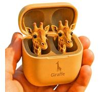 anwhriet Cute Animal Shaped Earbuds - Novelty 3D Frog Eagle Zebra Wolf Lion Animal Wireless Earbuds with Charging Case, Deep Bass, for Teens Adults K