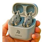 anwhriet Cute Animal Shaped Earbuds - Novelty 3D Frog Eagle Zebra Wolf Lion Animal Wireless Earbuds with Charging Case, Deep Bass, for Teens Adults J
