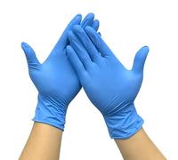 anwhriet Disposable Nitrile Gloves Powder Free Latex Free, 50Pcs Puncture Resistant Protective Safety Gloves, Food Safe Disposable Glove for Cleaning, Cooking, Medical, Automotive Blue L