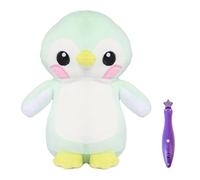 anwhriet Glow in The Dark Stuffed Animal with Light Pen, DIY Painting Luminous Plush Toy, Reusable Glowing Axolotl/Fox/Penguin/Bear Plushie for Toddlers Boys Girls D