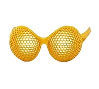 anwhriet Insect Compound Eye Glasses 3D Printed Futuristic Costume Eyewear Fun Novelty Vision Sunglasses for Halloween Party Cosplay Teens Adults Lightweight Durable Plastic Frame Yellow Adult