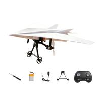 anwhriet RC Paper Airplane Kit with Gyro Stabilizer - DIY Electric Remote Control Plane, Lightweight Foldable Flying Toy for Indoor Outdoor, STEM Gift for Kids Adults