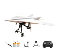 anwhriet RC Paper Airplane Kit with Gyro Stabilizer - DIY Electric Remote Control Plane, Lightweight Foldable Flying Toy for Indoor Outdoor, STEM Gift for Kids Adults