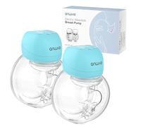 ANWIKE Hands-Free Electric Breast Pump,Wearable Breast Pump with Comfortable Double,3 Modes & 9 Levels handsfree Breast Pump Portable with 21mm/24mm Flanges (Blue 2Pcs)