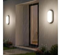 ANWIO 14W Bulkhead Lights Outdoor, Ip54 Led Round Bathroom Light,1400LM,4000K Natural White Wall Outside Light,Waterproof Outside Lights Mains Powered for Porch,Kitchen, Bedroom,Living Room (2 Pack)