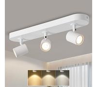 ANWIO 3 Spotlights Ceiling Light,White Kitchen Spot Lights for Ceiling,Bar Spotlight Ceilings,Bedroom Lights Ceilings,Spot Lights Fitting,Include Bulbs(EUCS-LG11A-480C)