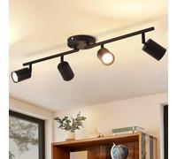ANWIO 4 Black GU10 Spotlight Ceiling Lights,Bedroom Kitchen Lights Ceiling,GU10 Industrial Hallway Ceilings Light Fitting,Spot Light Bar Indoor Adjustable Light Ceilings Spot Lamp(EUS-EA190811-10)