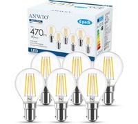 ANWIO B15 LED Golf Small Bayonet Filament Bulb 40W Equivalent, 4W Small Bayonet P45 Golf Led 2700K Warm White Led Light Bulb Bayonet, 470Lm,220-240V,77 * 45MM,Non-Dimmable(6 PCS)