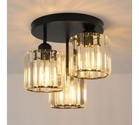 ANWIO Black Chandelier Lampshade,3 Light Fitting,Kitchen Lights Ceiling,Ceiling Lights Living Room,E27 Light Shade Ceiling,Morden Ceiling Light,Bedroom Lights Ceiling(LAMP DIAM 29CM