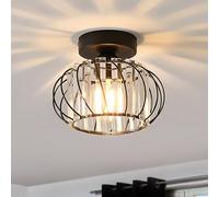 ANWIO Ceiling Lights Living Room,Black Chandeliers Ceiling Light,Morden Flush Ceiling Lights,Light Fittings Ceilings,Crystals Bedroom Lights Ceiling,Hallway Lights Ceiling Lamp(LAMP DIAM 22.5CM)