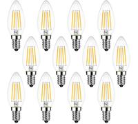 ANWIO E14 LED Bulbs,E14 Led Light Bulb Warm White 40W Incandescent Equivalent LED Candle Bulbs Small Screw,C35 4W SES Small Edison Led Bulb, 2700K, 470Lm,Non-Dimmable (6 Pack)